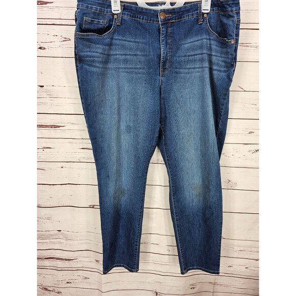New Directions Size 20WR Skinny Curvy Women's Denim Blue‎ Jeans - Picture 1 of 11